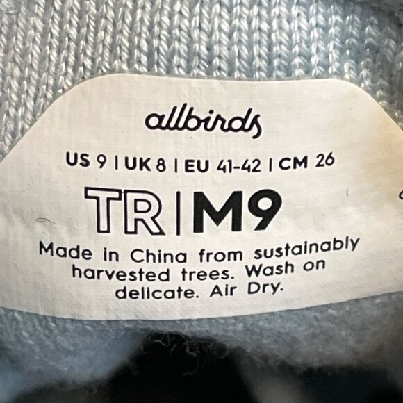 AllBirds ReRun Men's Clarity Blue & White Tree Runner Running Shoes Size M9 - Picture 9 of 9